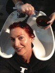 Lorelei Shellist image consultant getting hair colored at Dry Cuts - Getting to the root of it with my Colorist April Thorsten at James Kendall Salon in Beverly Hills
