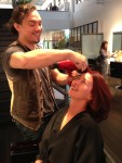Lorelei Shellist image consultant getting haircut by Olvier at Dry Cuts - Shiny Hair- Shiny Me!
