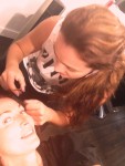 Lorelei Shellist image consultant getting eyebrows trimmed at Rock N Brows + Make-up in Beverly Hills