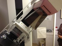 Lorelei Shellist image consultant getting mammogram - tech adjusts to imaging from all sides