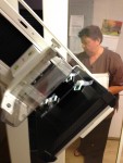 Lorelei Shellist image consultant getting mammogram - See the x-ray slides taped to the platform