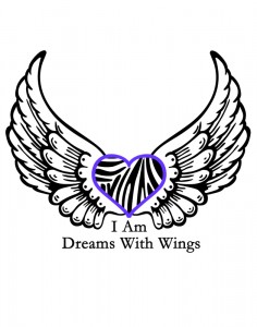 black and white wings with purple heart - I am dreams with wings teen esteem program