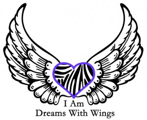 black and white wings with purple heart - I am dreams with wings teen esteem program